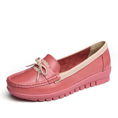 

Yi Er Kang comfortable Peas shoes flat bottom shallow nurses shoes bow shoes S672ZE29544W watermelon red 39