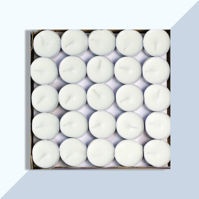 

Inkfish scented candle round white 50 Pack 8199 white candle happy birthday candle home boiled tea warm tea smokeless candle to smoke flavor tea wax arrangement