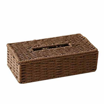 

UpperX paper rope iron frame box cover Brown