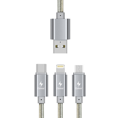 

Cool wave multi-function one for three three-in-one mobile phone charger line data line 12 m gray Type-c Android Apple iPhone7 6s LeTV 2 Huawei P10 glory 9 millet 6