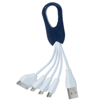 

Sanba (SANBAO) YS-4B key chain a drag four data lines Apple Andrews universal four-in-one data cable blue