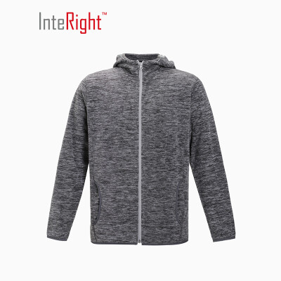 

INTERIGHT sweater mens autumn&winter hooded sports casual jacket double-sided fleece sweater cleaning gray