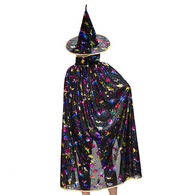 

New&new fine arts Halloween childrens magic color dress set masquerade cosplay performance decorative props ghost party party role performance cos clothing B section L code 125cm
