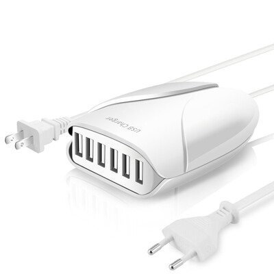 

6 Port USB Wall Charger Desktop Charger Charging Station with Smart IC Technology for Smartphone