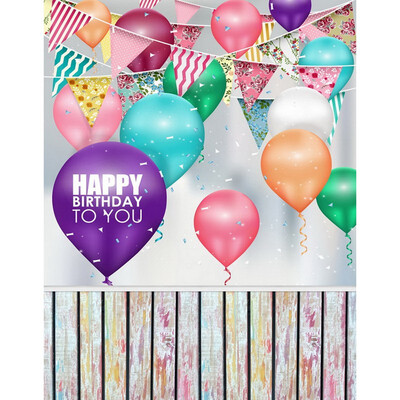 

Blue Balloon Photo Backdrop 57FT Vinyl Fabric Cloth Digital Printing Photo Birthday Background s-2123