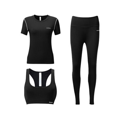 

Kawasaki KAWASAKI fitness clothing tights womens sports suits badminton running season quick-drying clothes short-sleeved training morning running shorts three-piece