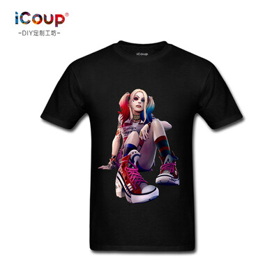 

2017 summer new product Suicide Squad cartoon Suicide Squad halliquine film custom round collar T-shirt
