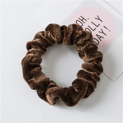 

New Fashion Luxury Soft Feel Velvet Hair Scrunchie Ponytail Donut Grip Loop Holder Stretchy Hair band for women