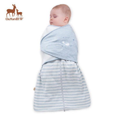 

Ouyang OUYUN baby hugs newborns are covered by anti-shocking sleeping bags spring&summer light blue single layer 66cm