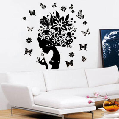 

Butterfly Flower Fairy Girl Removable Vinyl Wall Decals Sticker Room Decor uklxl