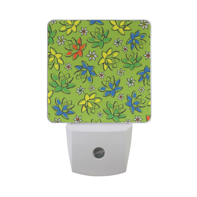 

ALAZA LED Night Light With Smart Dusk To Dawn SensorOil Painting House With Patio Plug In Night Light