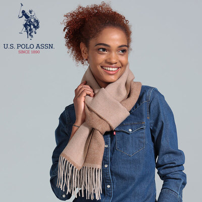 

USPOLO wool scarf female thickening long autumn&winter solid color double-sided collar casual wild Europe&the United States wind scarf shawl dual-use Beijing with gift box PWJOO-60067