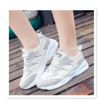 

2018 autumn new Korean sports shoes platform womens shoes super fire womens shoes platform shoes thick-soled running shoes