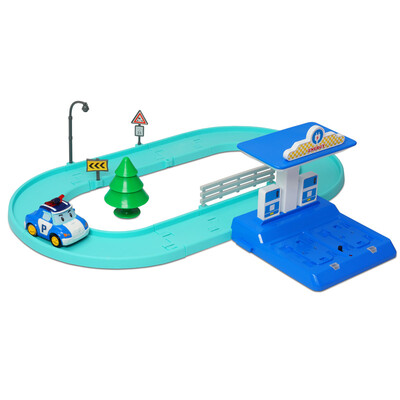 

Silverlit toy deformation police car Perry toys POLI children assembled toys suit model - intelligent Perry charging station SLV