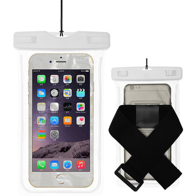 

KOOLIFE mobile phone waterproof bag diving suit running mobile arm arm package swimming waterproof bag for millet Meizu&other 6 inches or less mobile phone lanyard arm with white