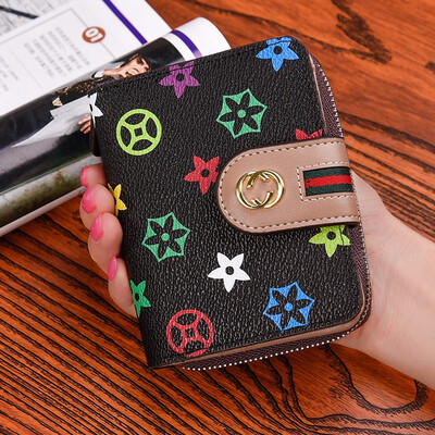 

Europe&the United States autumn small purse small zipper simple leather wallet multi card card wallet wallet multifunctional