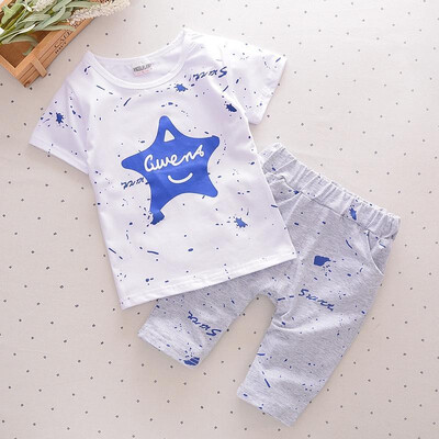 

1 2 3 4 Year Boys Clothes Cotton Casual Kids Outfits Star Shirts Stripe Pants 2pcs Baby Children Clothing Set