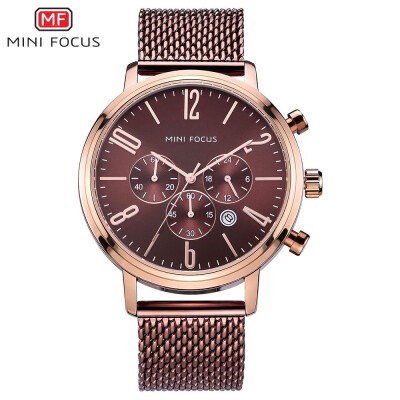 

MINI FOCUS Fashion Sports Stainless Steel Strap Men Quartz Watch BF0183G