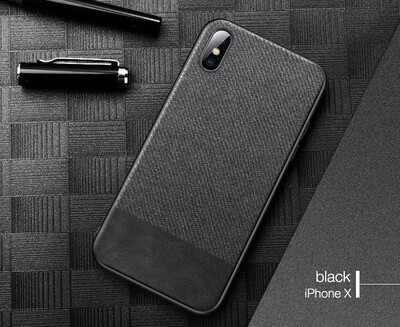 

For iPhone X 8 7 6 Plus Case Cover Fabric&Silicone Edge Shockproof Business Case for iPhone X 8 7 6 Plus