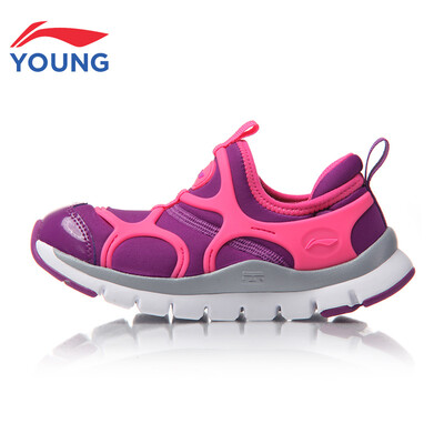

Li Ning childrens shoes girls sports shoes Li Ning Yundi female childrens sets of feet a pedal casual shoes YKAM002-2 bright grape purple 275