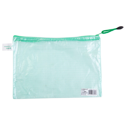 

SUNWOOD C4526 B5 mesh zipper bag file bag 12 packs green