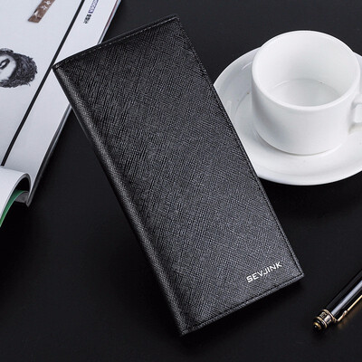 

Korean version of long mens wallet thin soft leather business casual wallet multi card