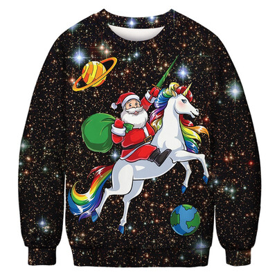 

2018 New Mens&Womens Christmas Collection 3D Printed Sweater Mens Hoodie Long Sleeve Womens Pullover BFT041