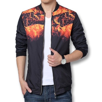 

2016 New Arrival Spring Mens Jackets Printed Fashion Coats Male Casual Slim V-Neck Jacket Men Outdoor Overcoat -6XL Hot Sale