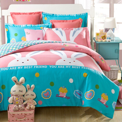 

Jiuzhou deer home twill printing quilt double bed quilt cotton single quilt large white rabbit 200x230cm