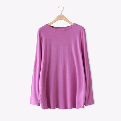 

2018 autumn new Korean t-shirts women round neck oversize cotton loose solid color basic tops long-sleeved t-shirt