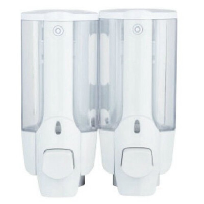 

UpperX White Bathroom Wall Double Shower Soap Lotion Dispenser 2x350ML