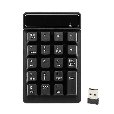 

24Ghz Wireless Numeric Keypad Mechanical Feel Number Pad Keyboard 19 Keys w USB Receiver Water-proof for Laptop Desktop PC Noteb