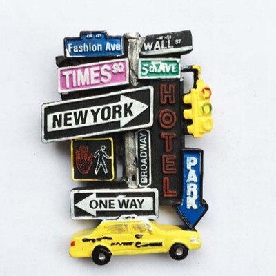 

1Pcs USA New York Handmade Resin 3D Street Sign Fridge Magnets Tourist Souvenir Refrigerator Magnetic Stickers