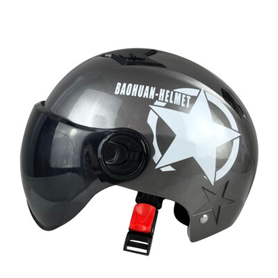 

Daide electric helmet mens universal four seasons electric bicycle helmet female half helmet light motorcycle helmet battery car helmet code Honda gray star