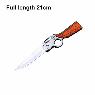 

CHACHEKA With LED AK47 Gun Shaped Hunting Knife 440 Steel Blade Rosewood Handle Tactical Folding Knives Survival Tool Camping Jack