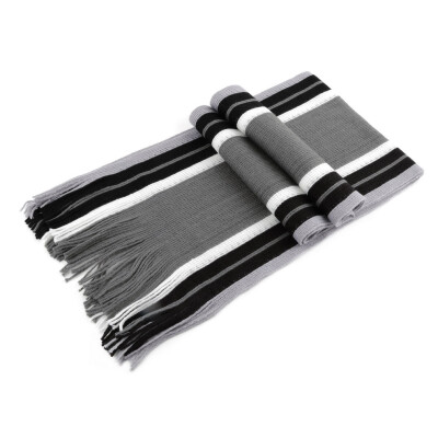 

Men Classic Cashmere Scarf Winter Warm Soft Fringe Striped Tassel Shawl Wrap
