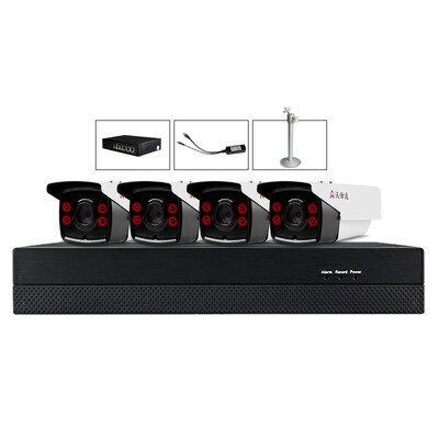 

Woshida monitoring equipment set 4 million POE network camera package HD night vision mobile phone remote H265 monitor 4 way