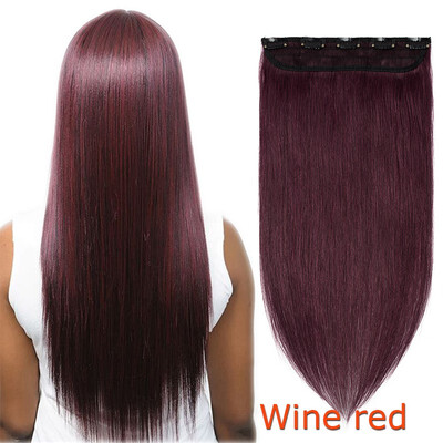 

16-24inch Human Hair 34 Full Head 1 Piece 5 Clips Long Thick Soft Silky Straight for Women Beauty