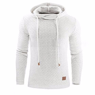 

2018 New Casual Hoodie MenS Hot Sale Plaid Jacquard Hoodies Fashion Military Hoody Style Long-Sleeved Men Sweatshirt