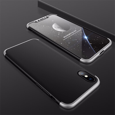 

Goowiiz Phone Case For Iphone 78X Fashion Color collision 360 Degree Coverage PC Full Protection