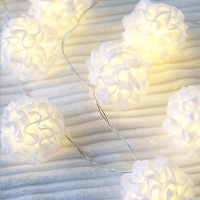 

LED battery lamp string white silk flower silk flower pattern lantern string room outdoor decoration lamp string 15 m 10 lamp b