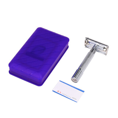 

Double-edged Safety Razor Rotating Beard Trimmer Mens Traditional Beard Razor Long Handle Razor with Blade