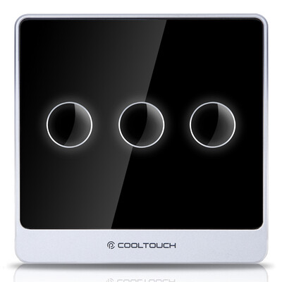 

COOLTOUCH intelligent switch human body sensor remote control Jingdong micro-linked intelligent APP control buzzing speaker linkage CTSS-WMJ-3 high-end black three open intelligent switch