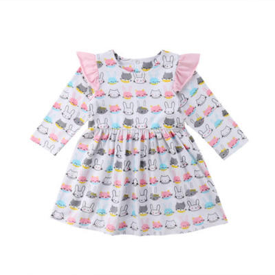 

Princess Kids Baby Girl Party Pageant Dress Bunny Rabbit Dress Cotton Clothes