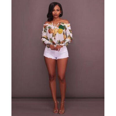 

Off-Shoulder Loose Casual Blouse Long Sleeve Shirt Fashion Women Tops T-Shirt