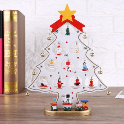 

DIY Wooden Christmas Ornaments Festival Party Xmas Tree Table Desk Decoration