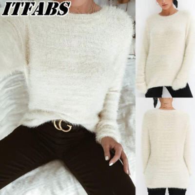 

Women Long Sleeve Knitted Sweatshirt Pullover Long Sleeve Top Blouse Jumper Coat