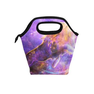 

Lunch Bag Tote Bag Artistic Purple Lion Travel Picnic Organizer Lunch Holder Handbags Lunch Bag Box