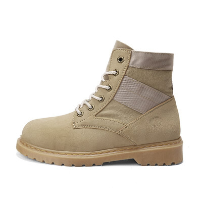 

Fashion leather ankle boots womens shoes autumn&winter England retro wild thick with motorcycle boots plus velvet high help M