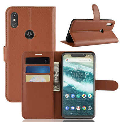 

for Motorola One Power Android One WIERSS Wallet Phone Case for Motorola One Flip Leather Cover Case Etui Fundas Capa Coque